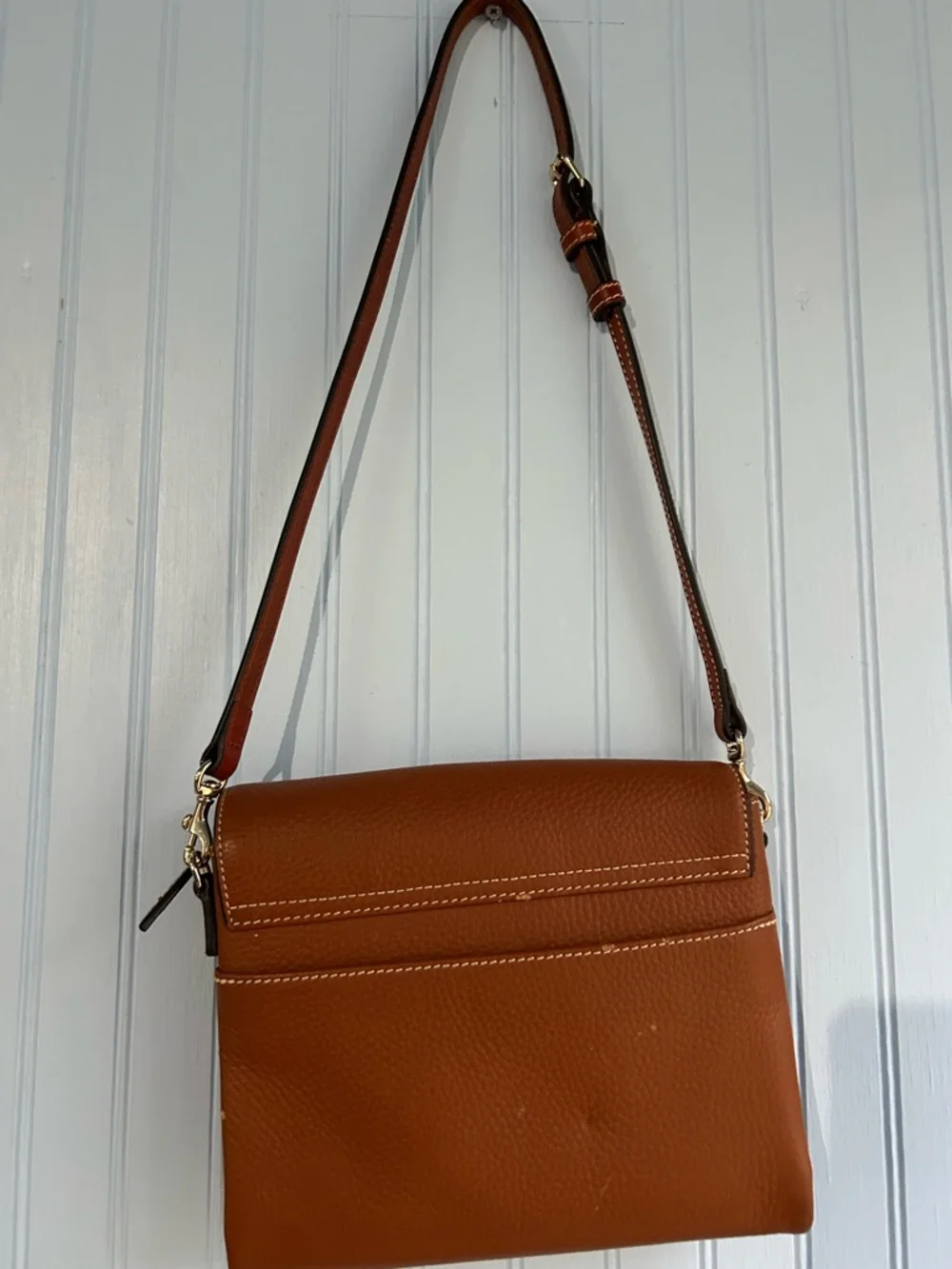 Dooney & Bourke Chestnut Pebble Leather Crossbody - Picture 3 of 9
